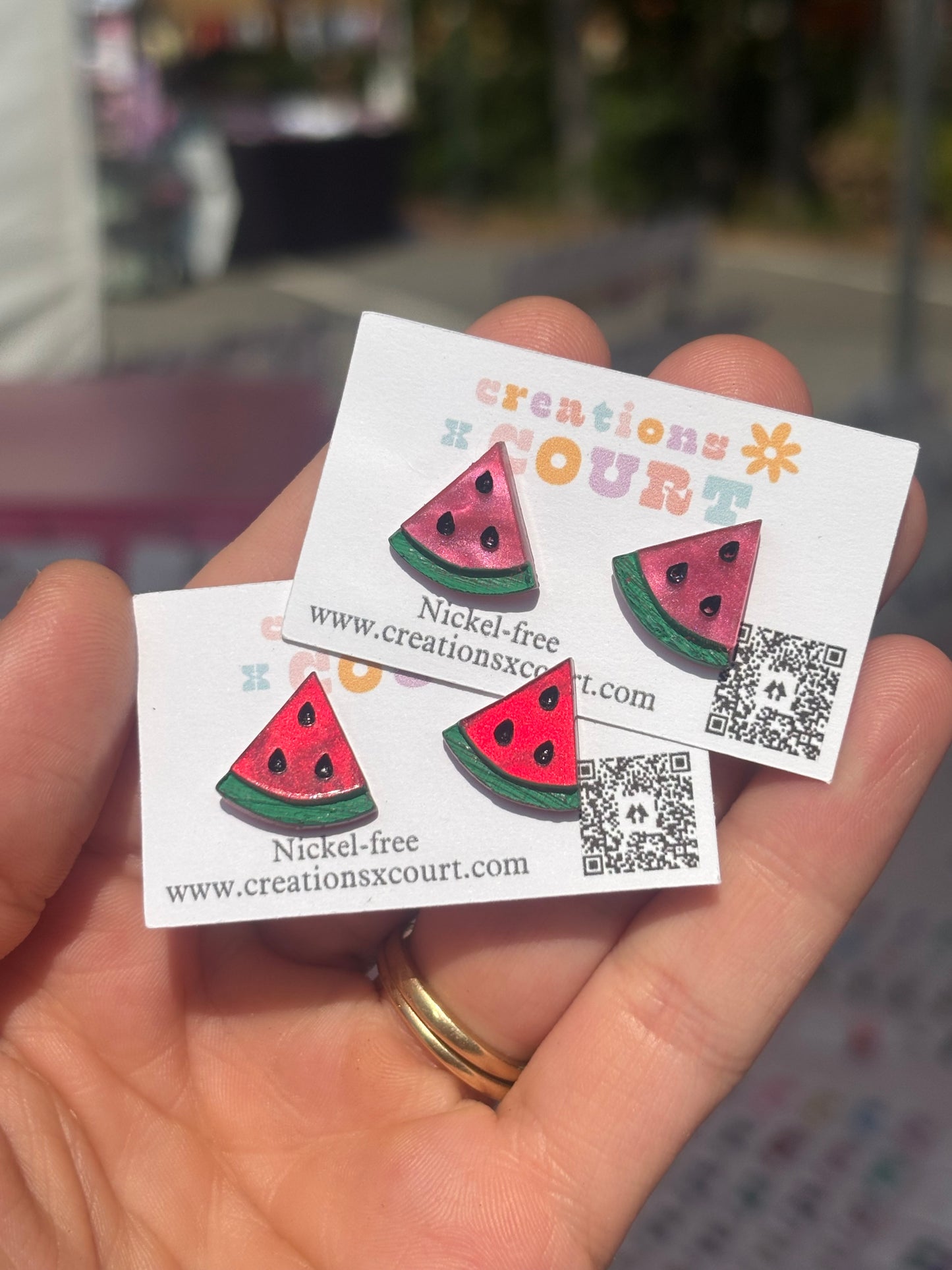 Watermelon Dangles and Studs