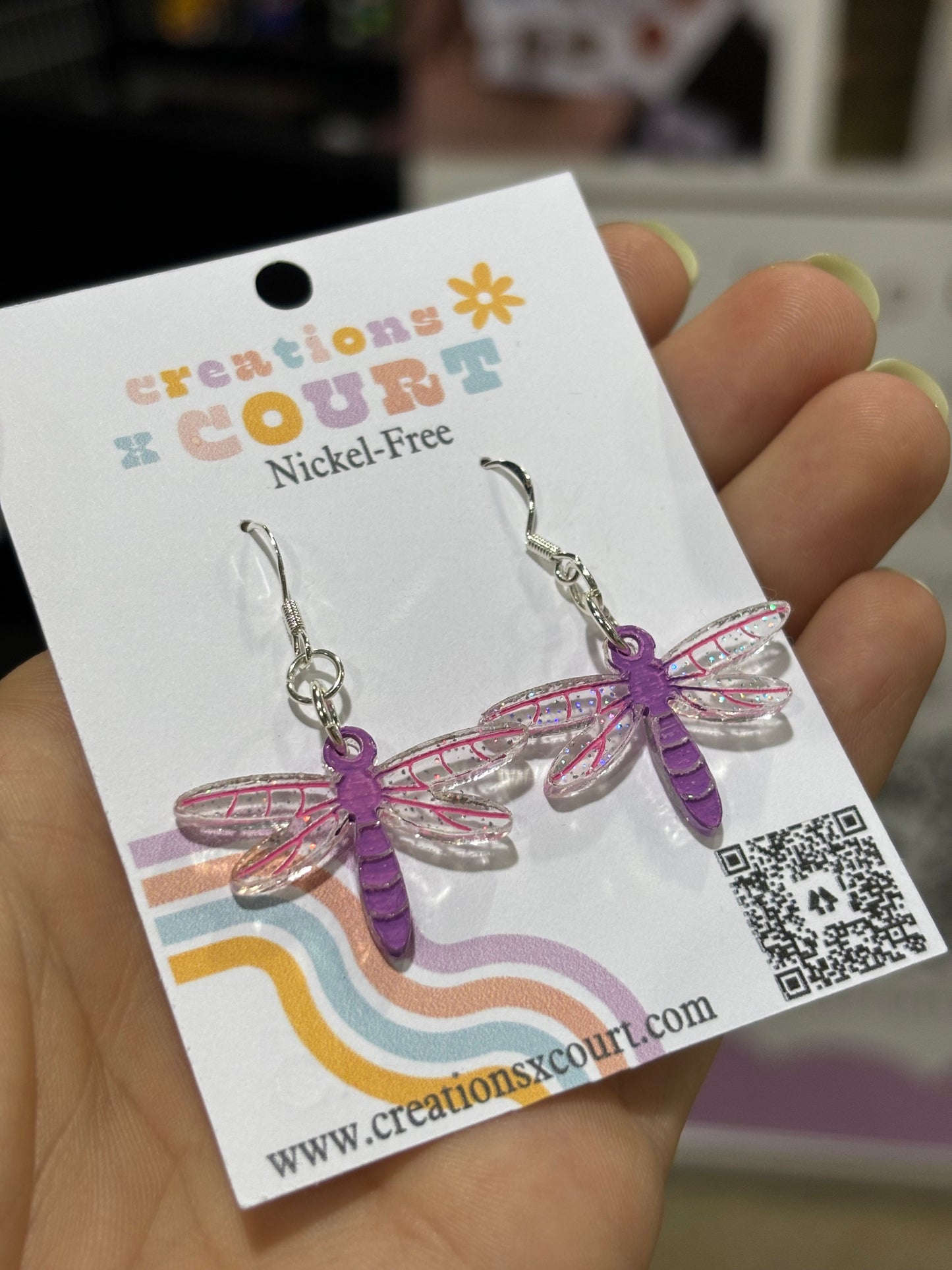 Iridescent Dragonfly Dangles