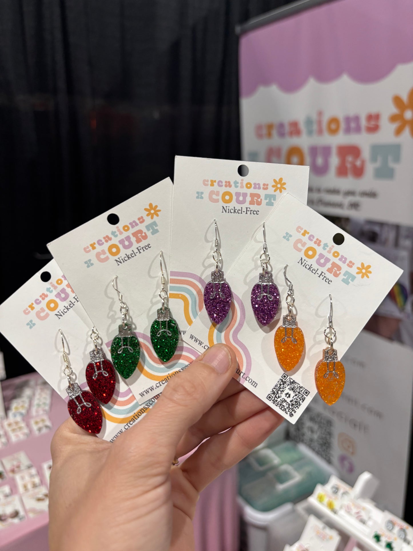 Christmas Light Dangles and Studs