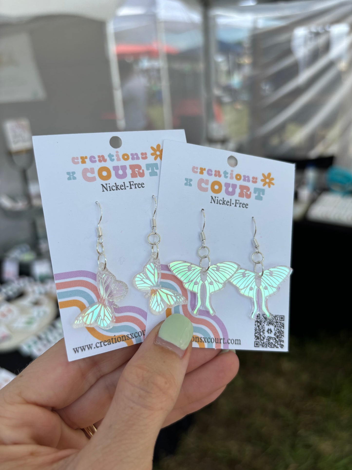 Iridescent Moth and Butterfly Dangles