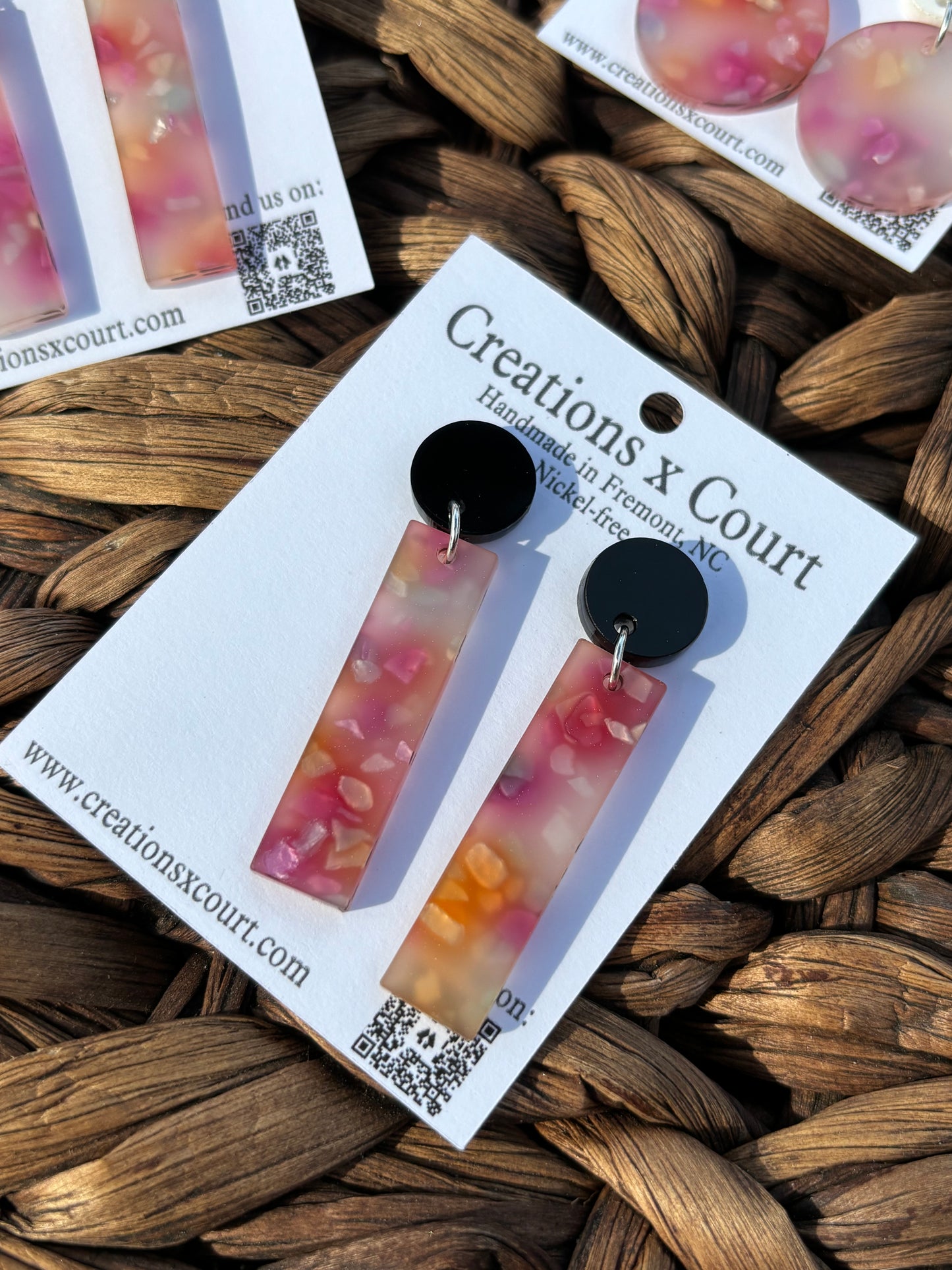 Pink Terrazzo Dangles