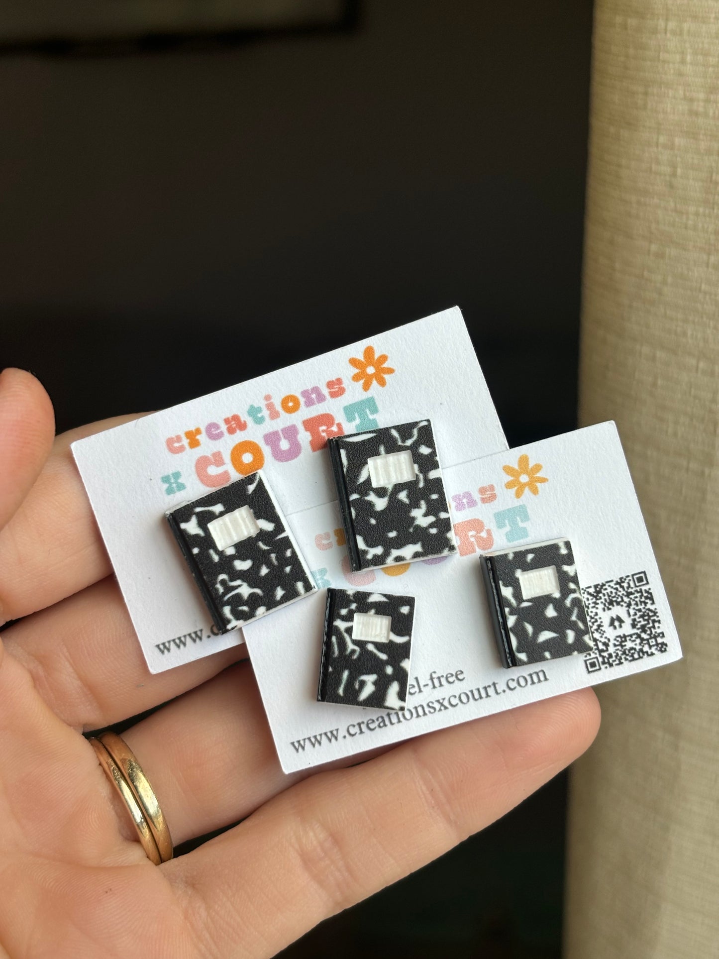 Composition Notebook Dangles and Studs