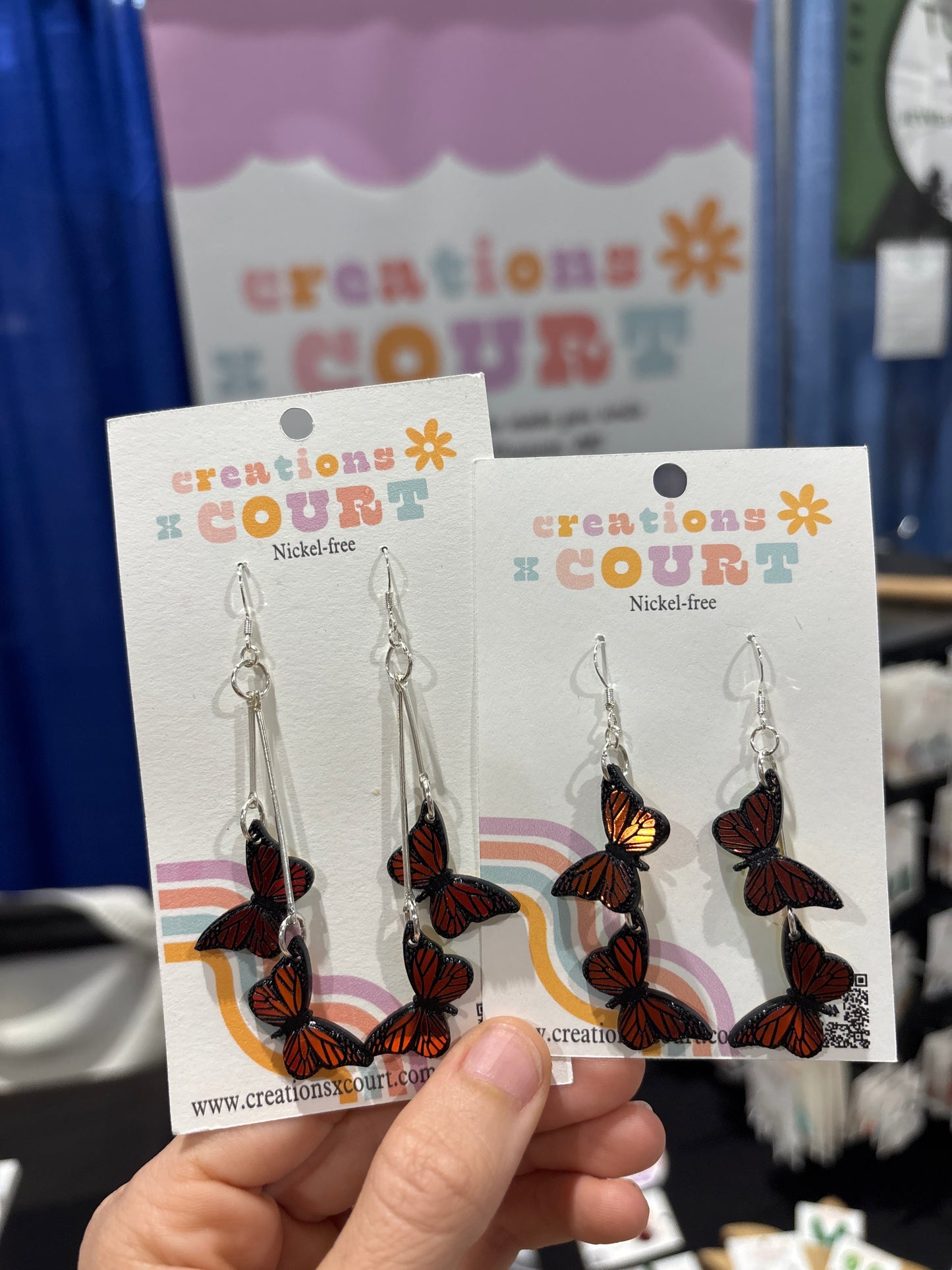 Iridescent Butterfly Dangles and Studs
