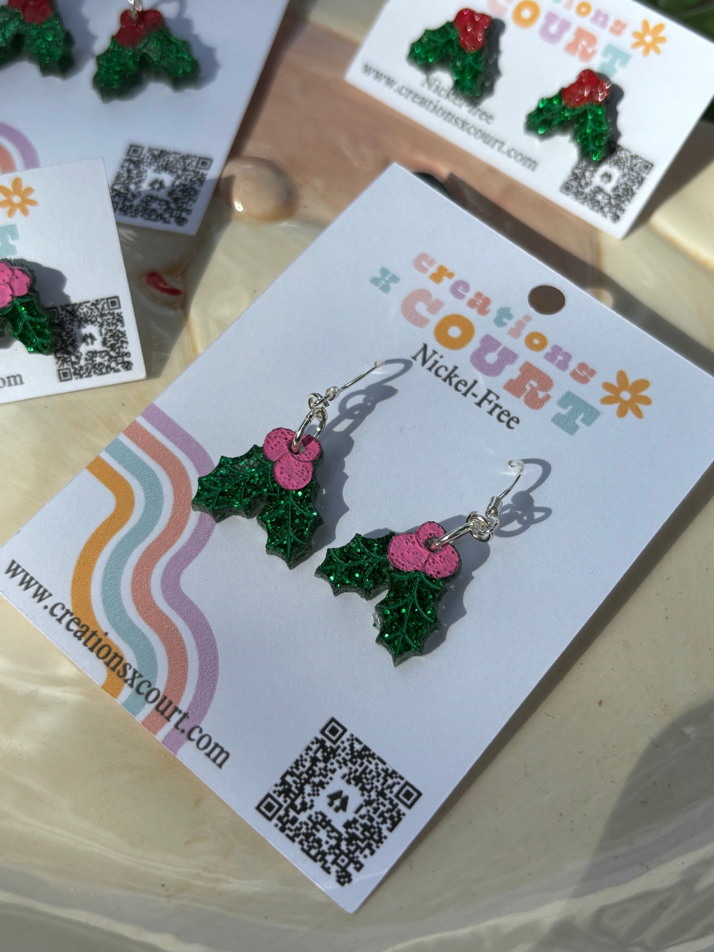 Holly Dangles and Studs