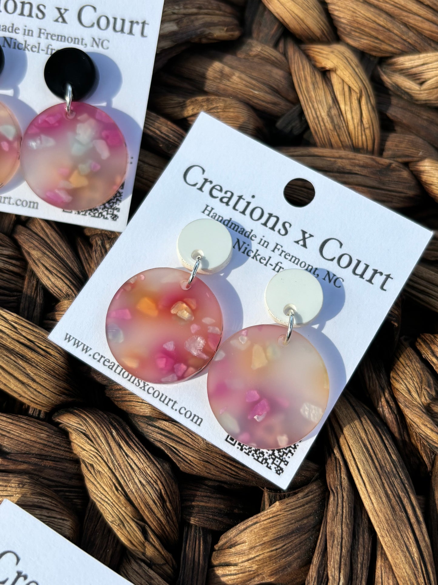Pink Terrazzo Dangles
