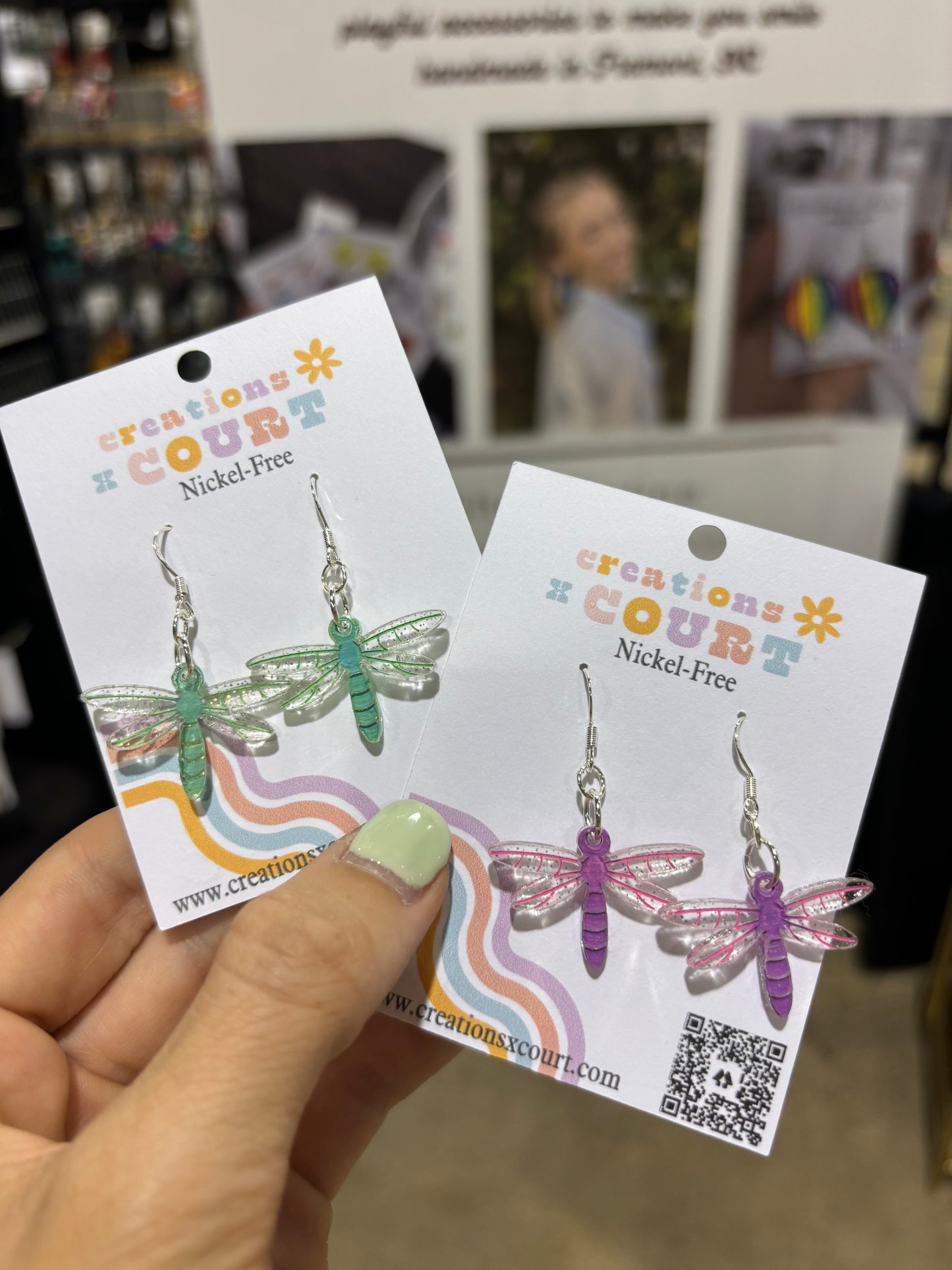 Iridescent Dragonfly Dangles