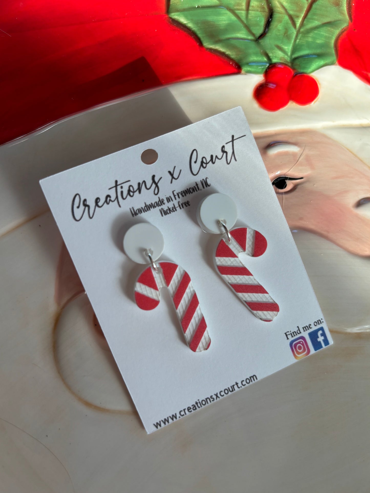 Candy Cane Dangles and Studs
