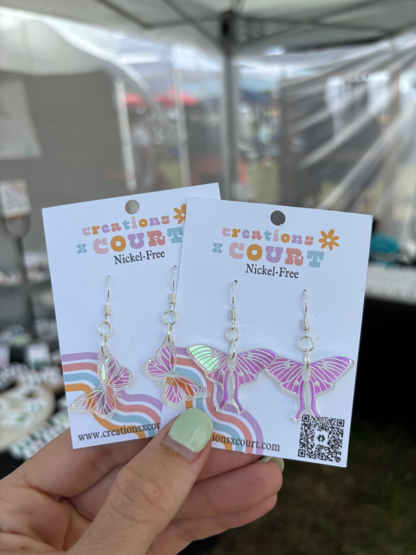 Iridescent Moth and Butterfly Dangles