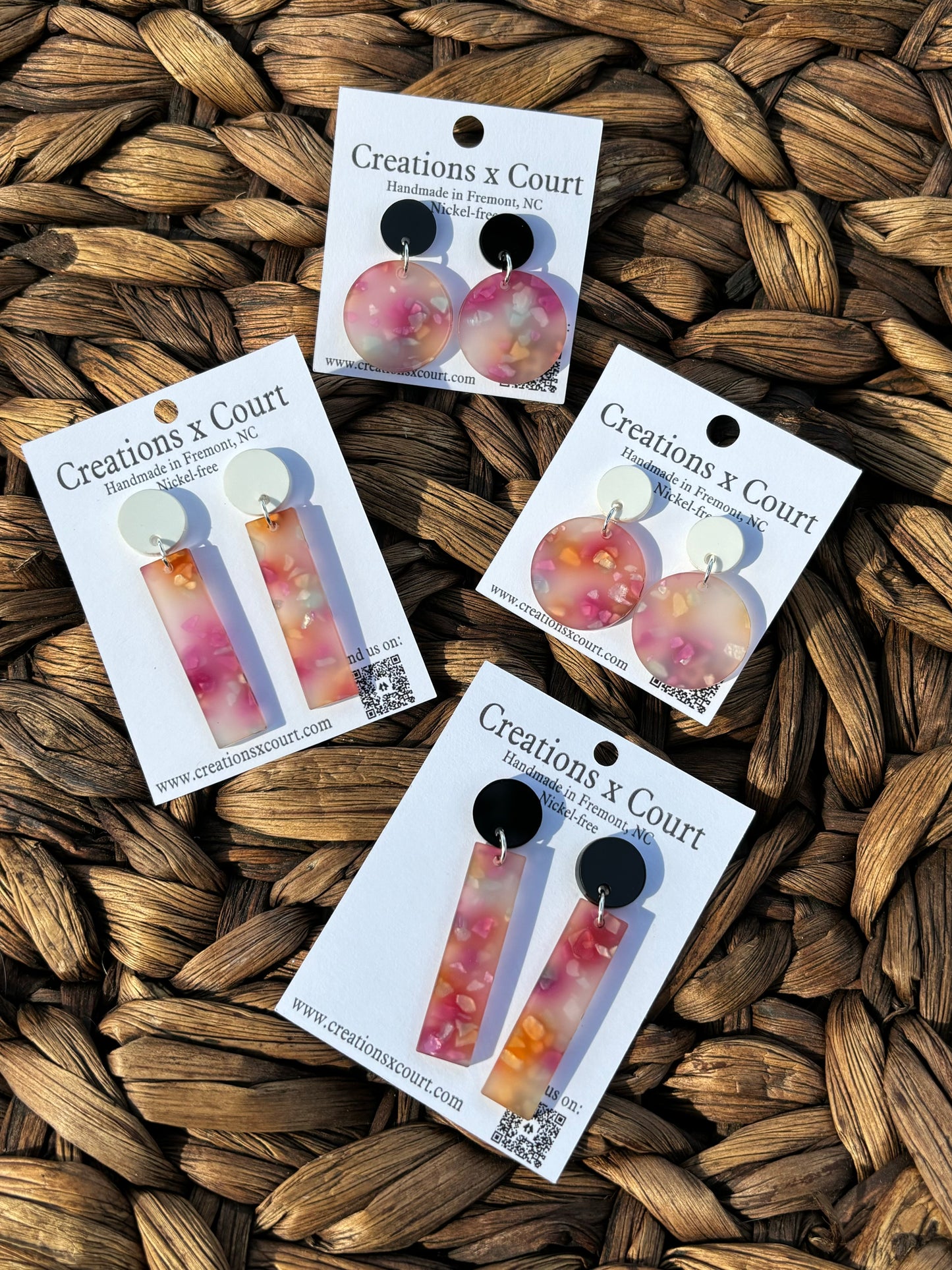 Pink Terrazzo Dangles