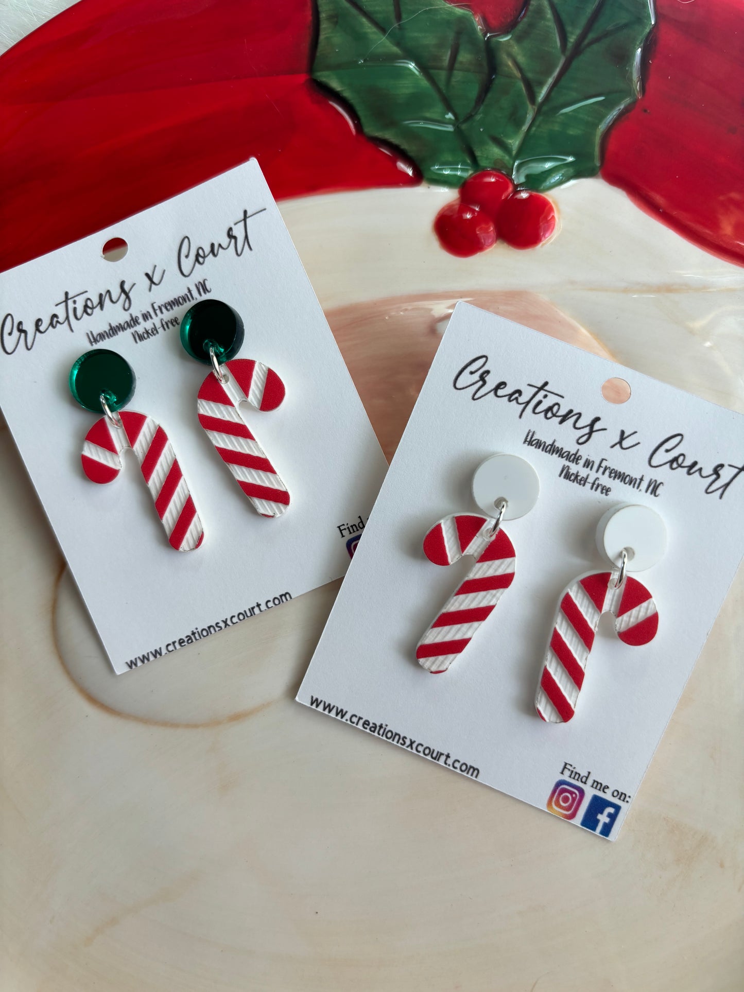 Candy Cane Dangles and Studs