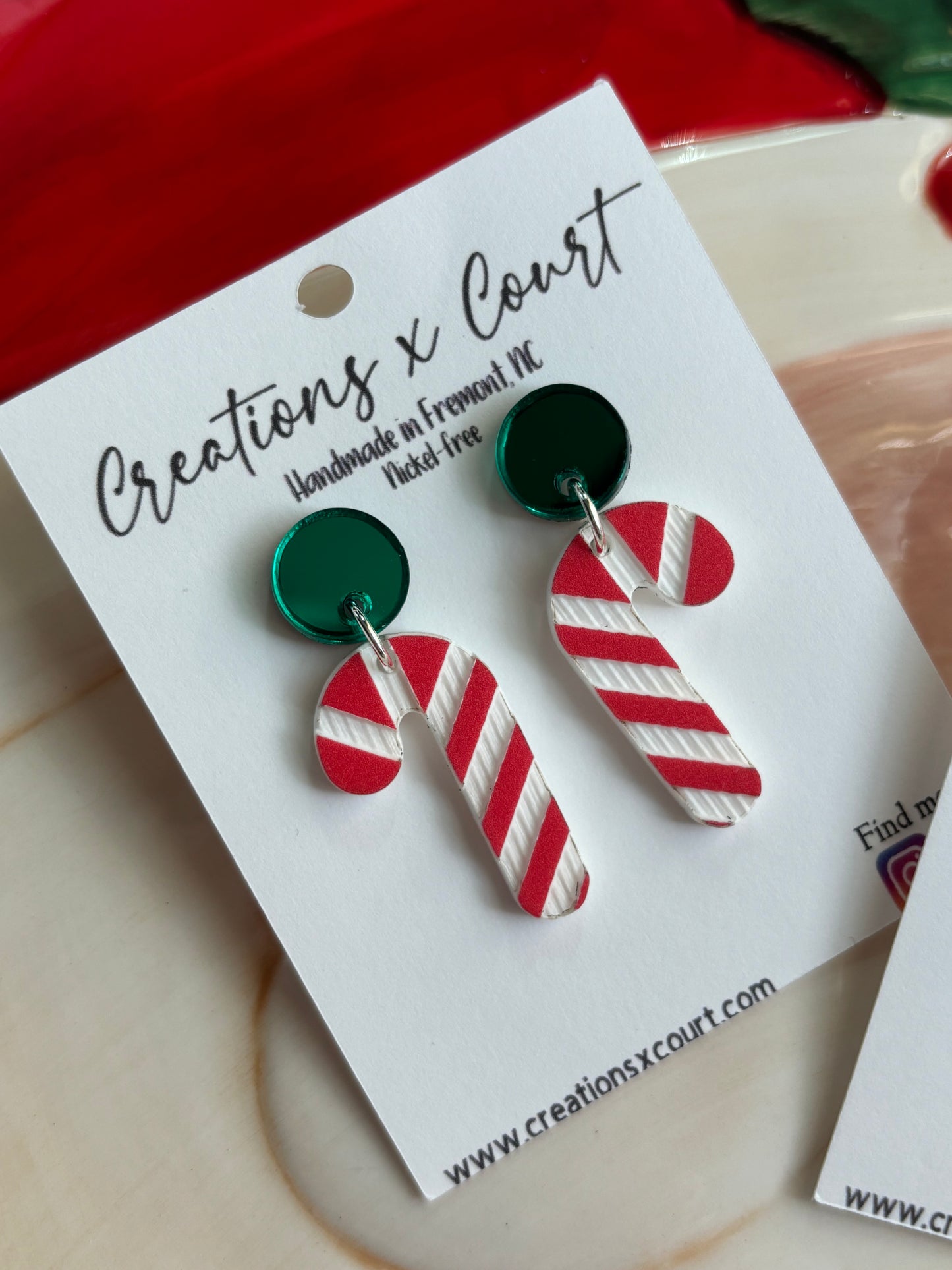 Candy Cane Dangles and Studs