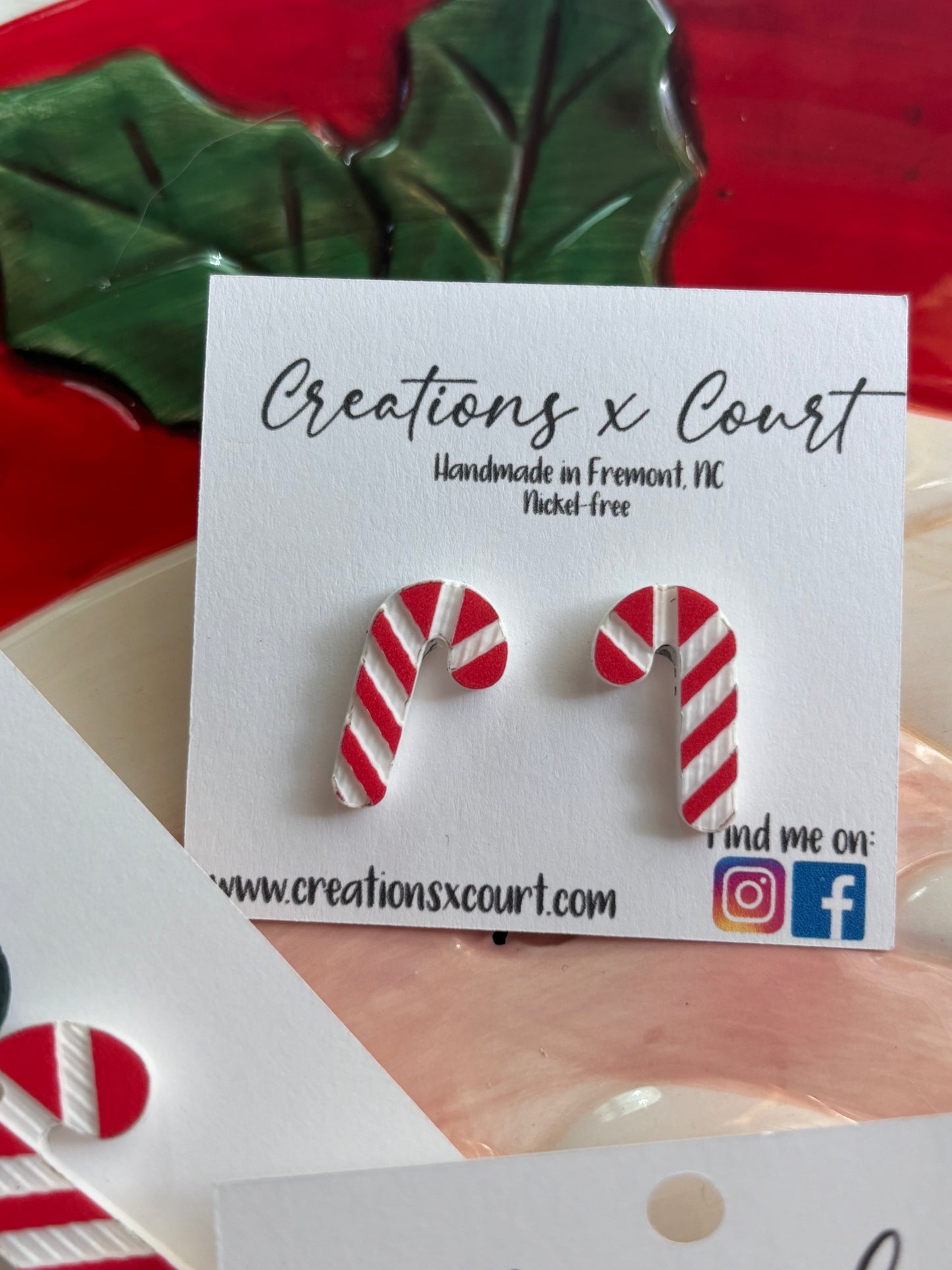 Candy Cane Dangles and Studs
