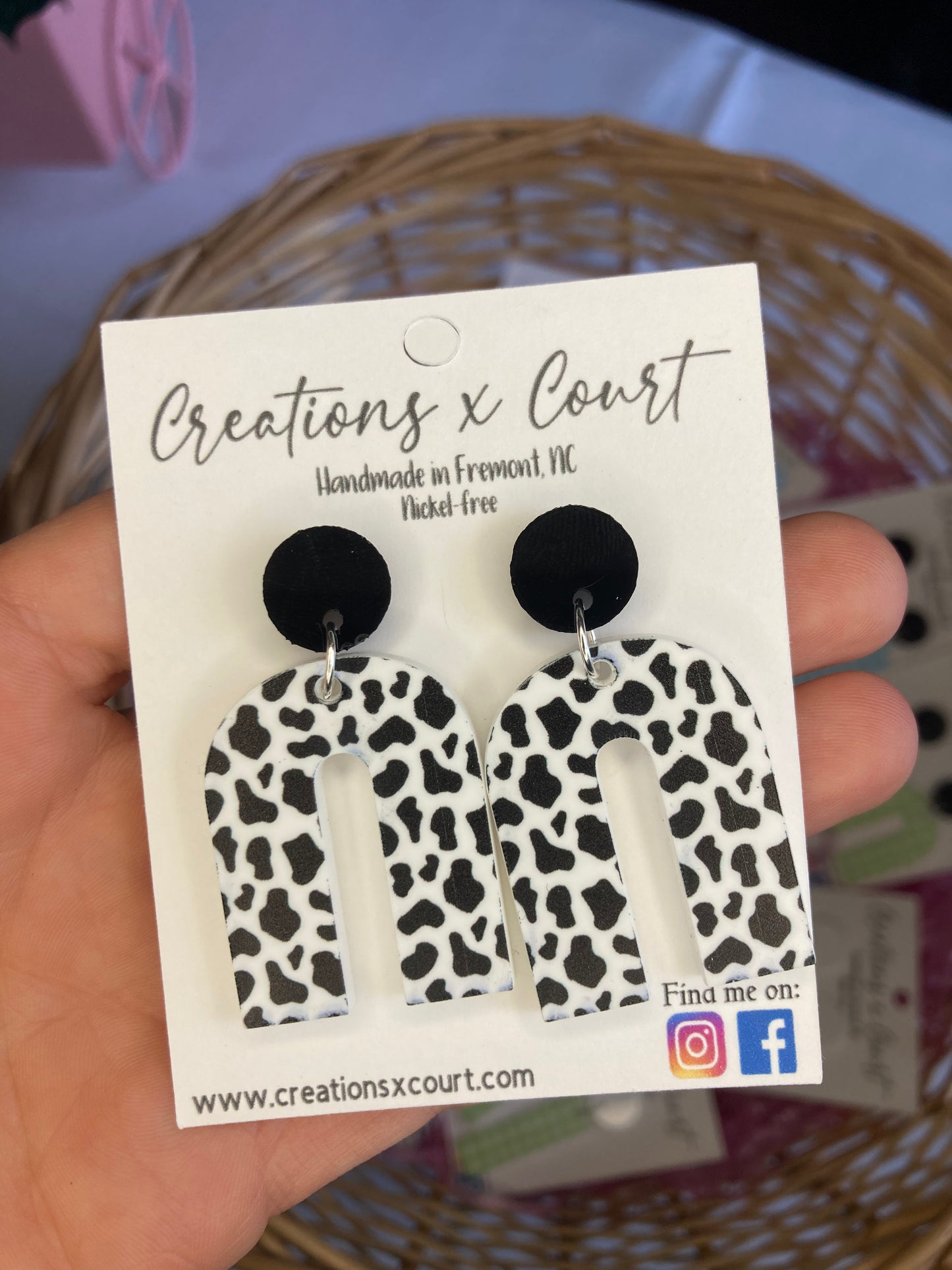 Cow Print Dangles