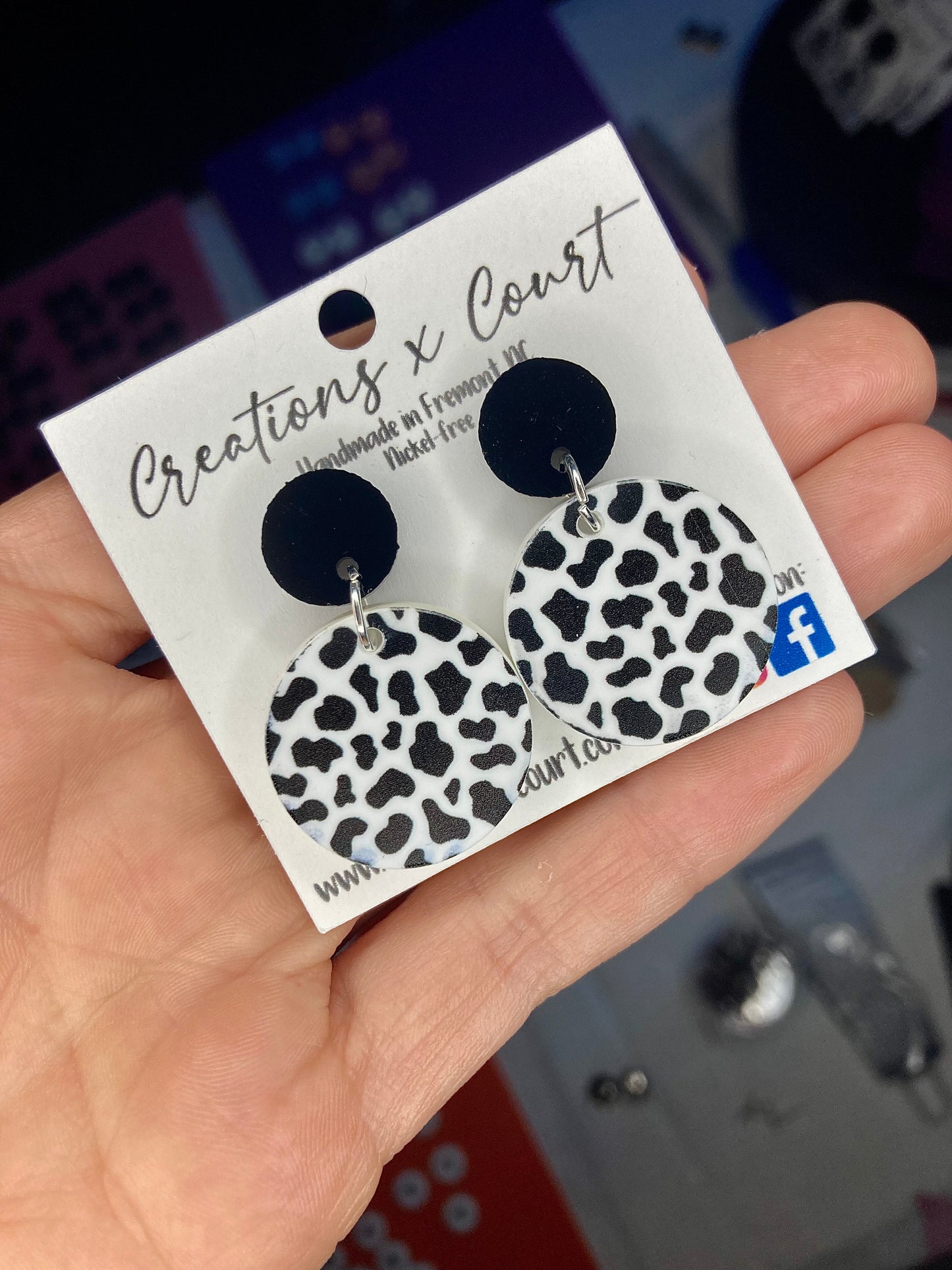 Cow Print Dangles