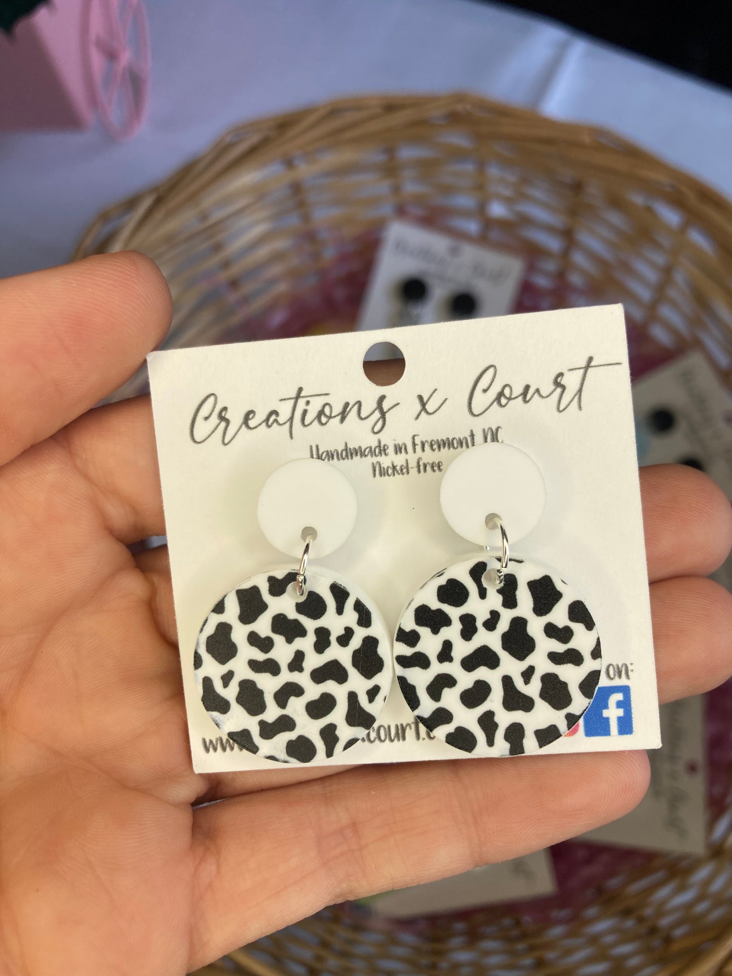 Cow Print Dangles