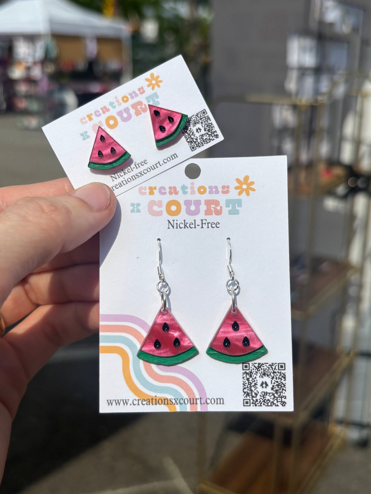 Watermelon Dangles and Studs