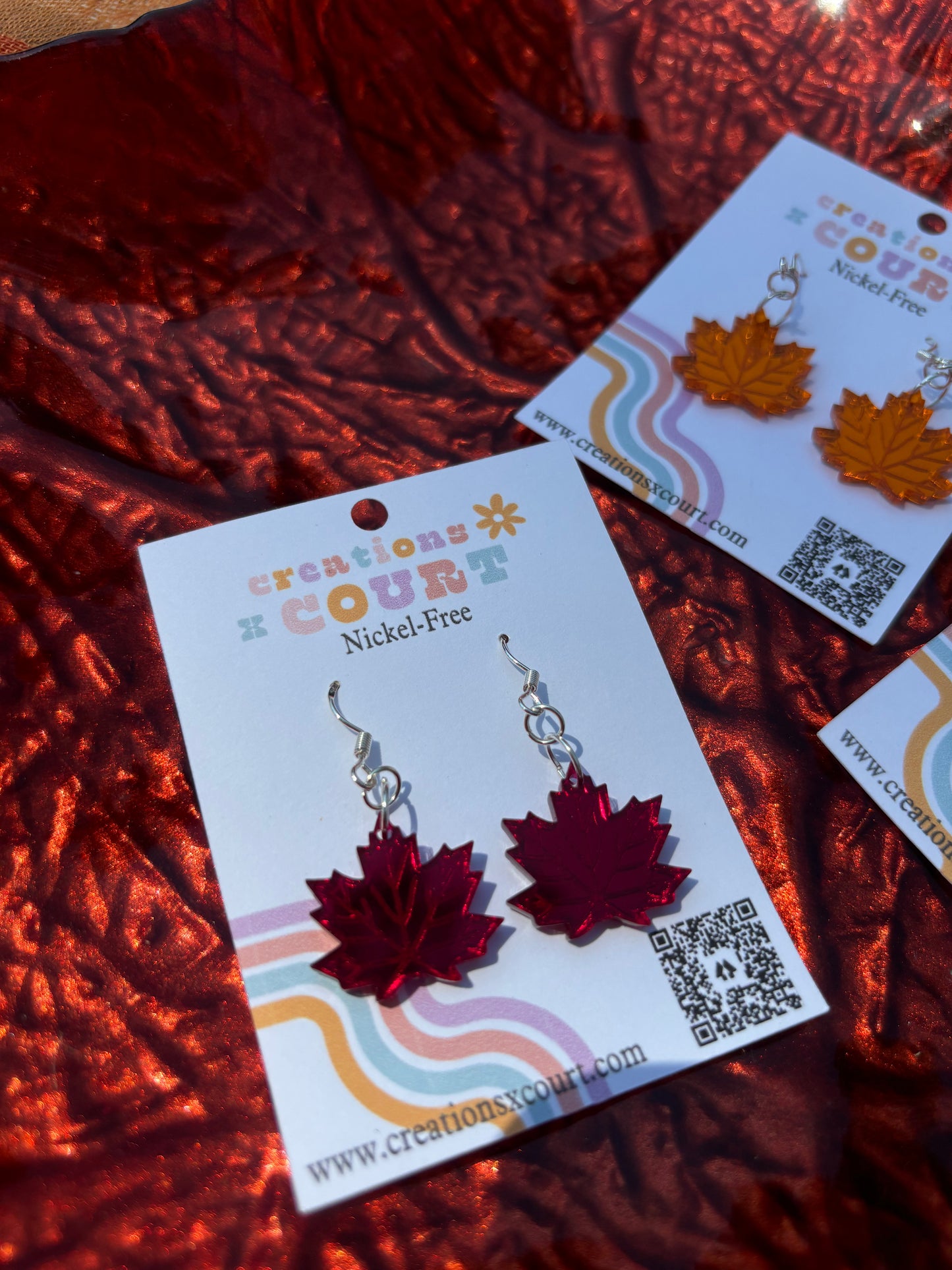 Maple Leaf Dangles and Studs