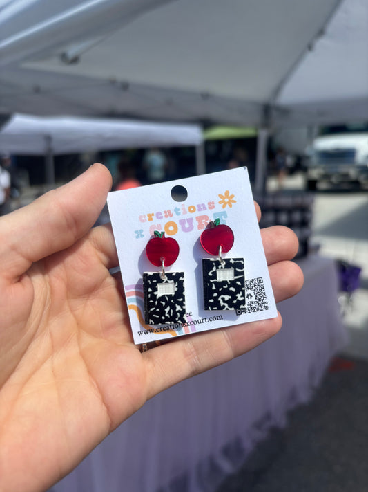 Composition Notebook Dangles and Studs