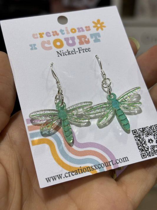 Iridescent Dragonfly Dangles
