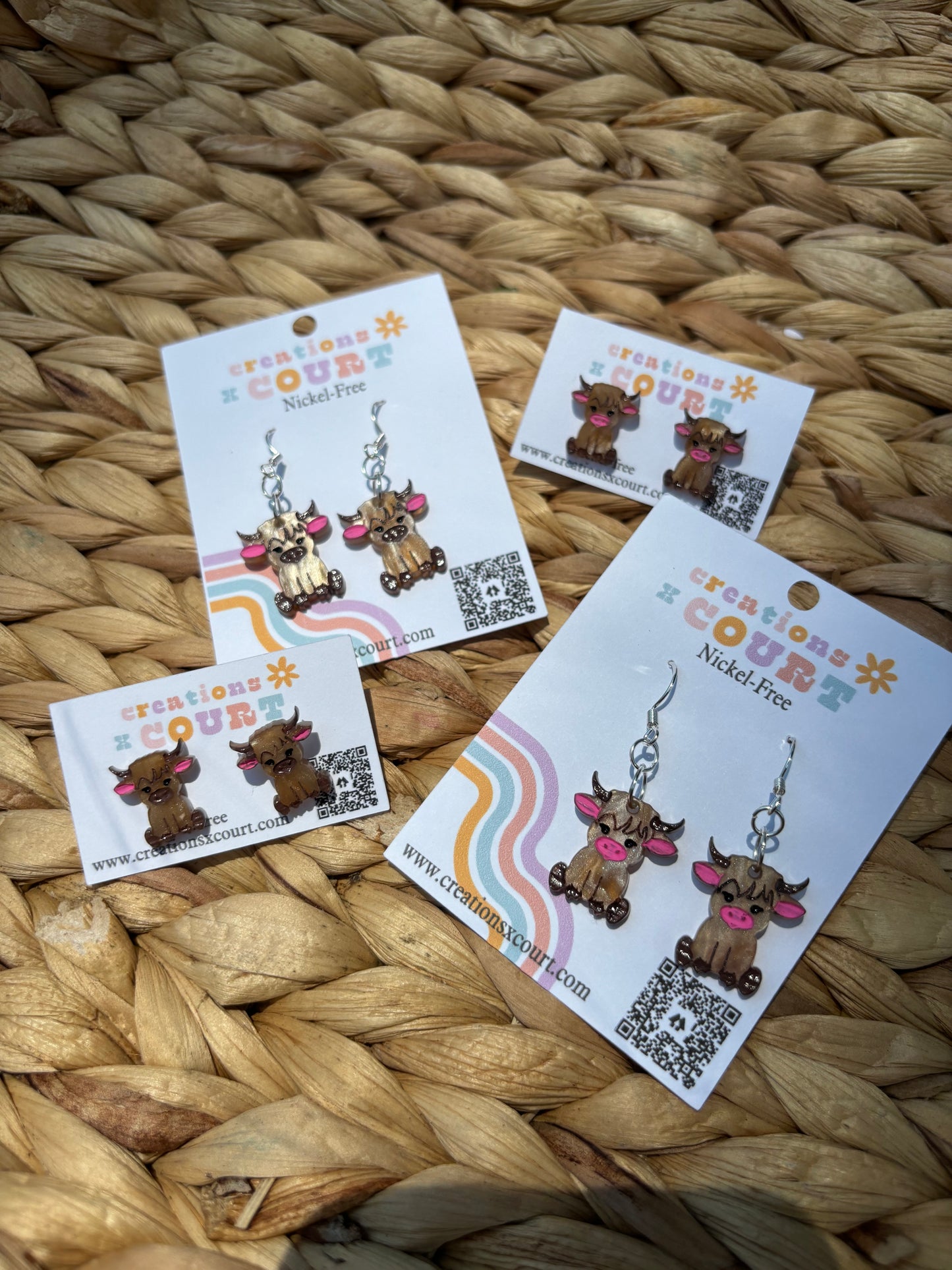 Highland Cow Dangles and Studs