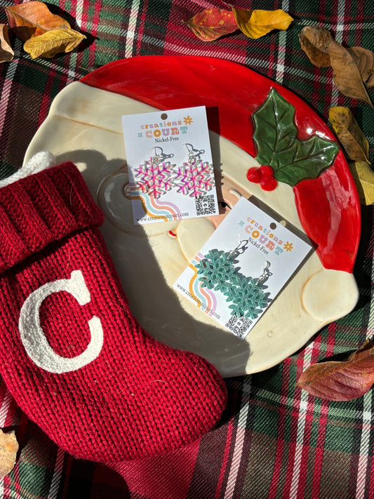 Snowflake dangles and studs