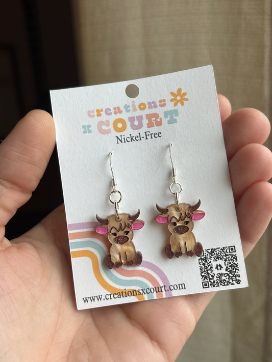 Highland Cow Dangles and Studs