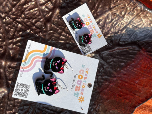 Devil Kitty Dangles and Studs