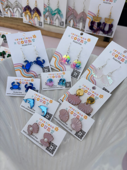 Crab Dangles and Studs