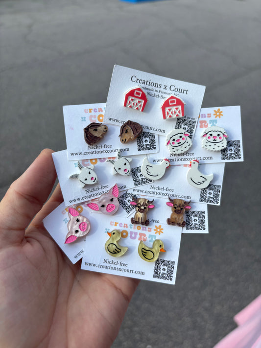 Barnyard Pals Dangles and Studs