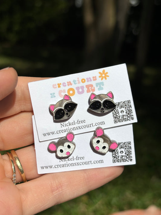 Opossum + Raccoon Studs