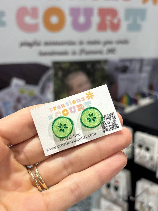 Cucumber Slice Dangles and Studs