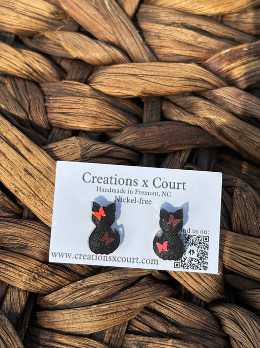 Butterfly Kiss Kitty Studs