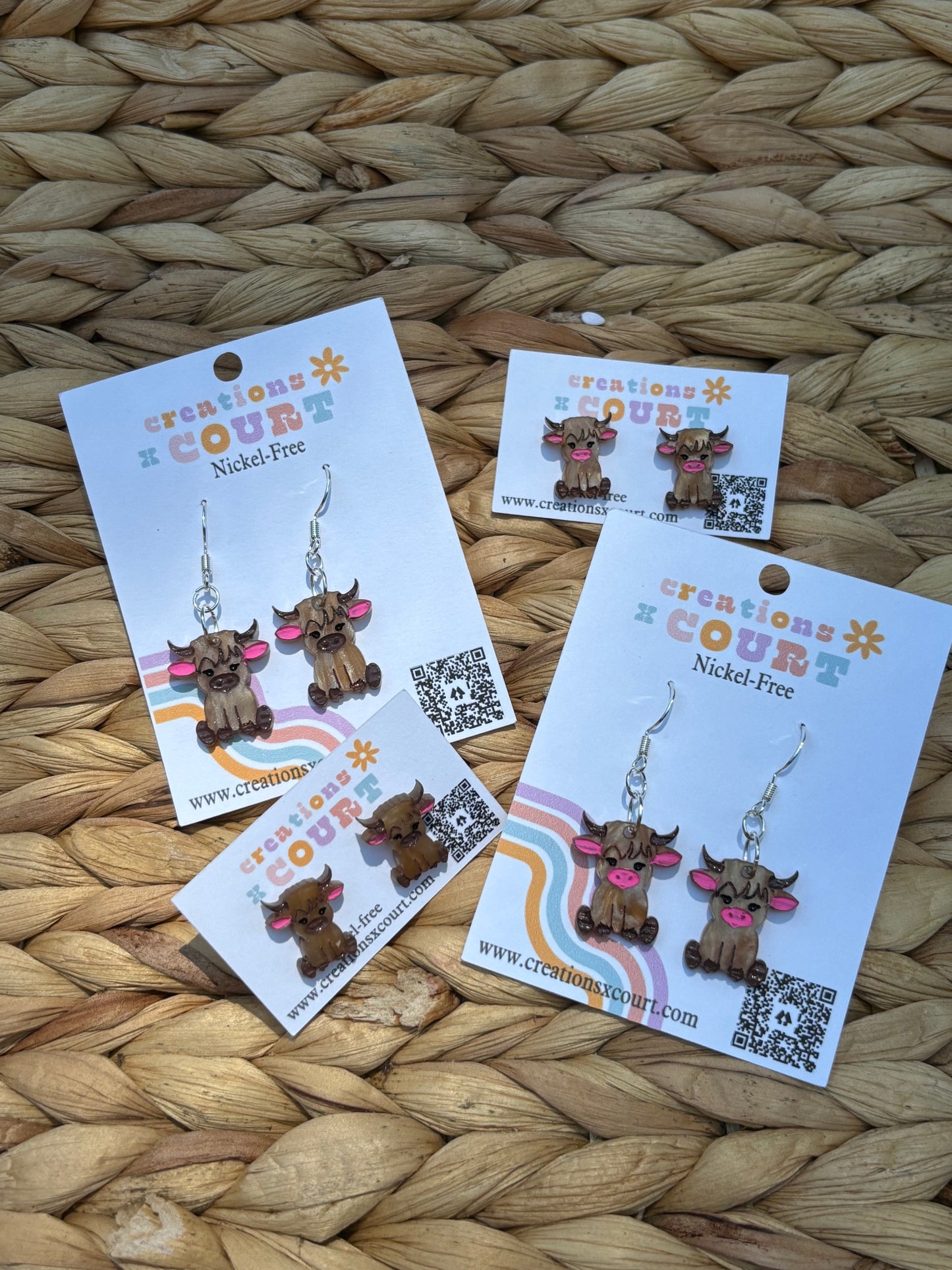 Highland Cow Dangles and Studs