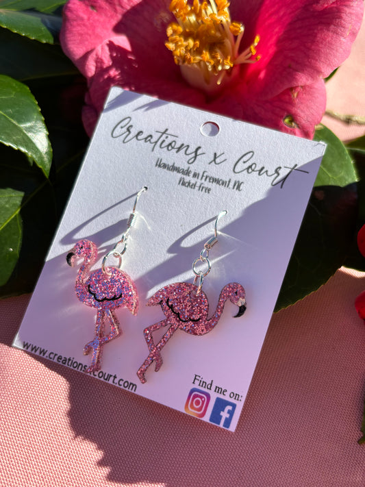 Flamingo Dangles and Studs