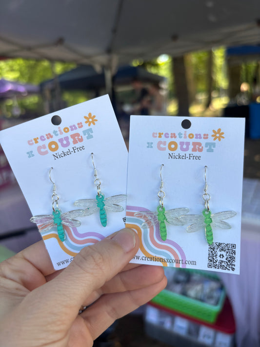 Iridescent Dragonfly Dangles