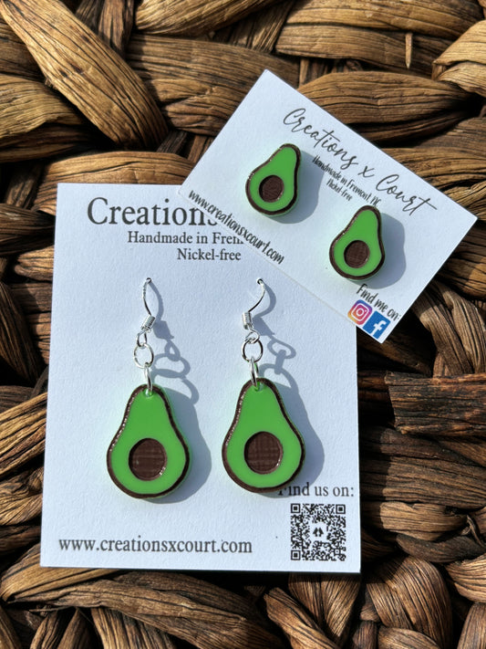 Avocado Dangles and Studs