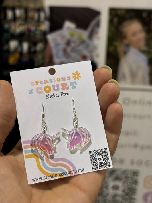 Iridescent Unicorn Dangles