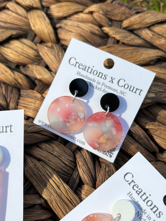 Pink Terrazzo Dangles