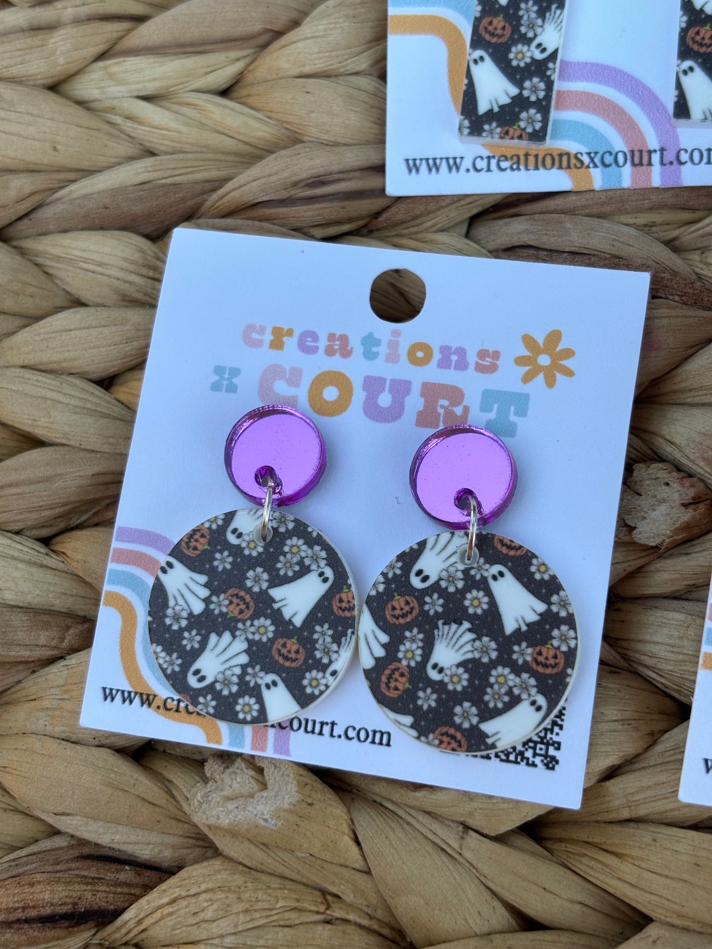 Floral Ghost Dangles