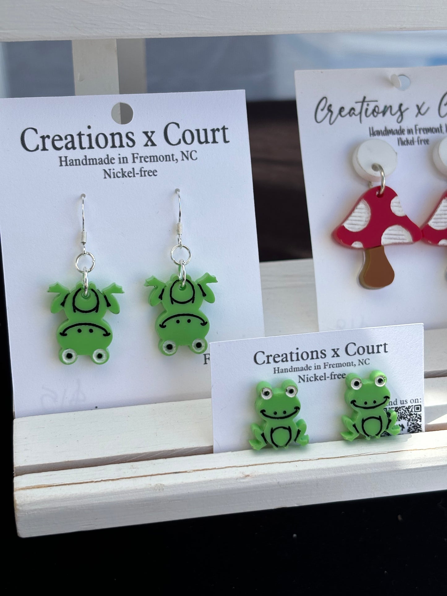 Frog Dangles and Studs