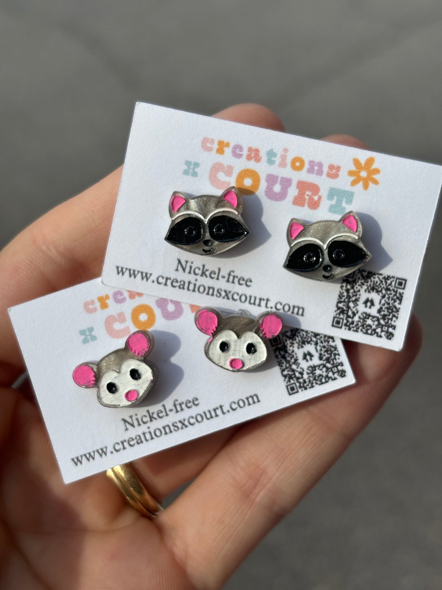 Opossum + Raccoon Studs