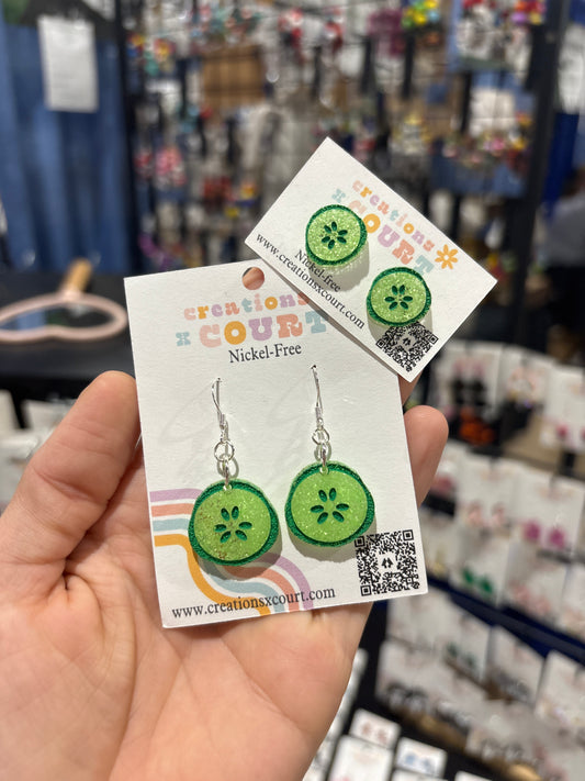 Cucumber Slice Dangles and Studs