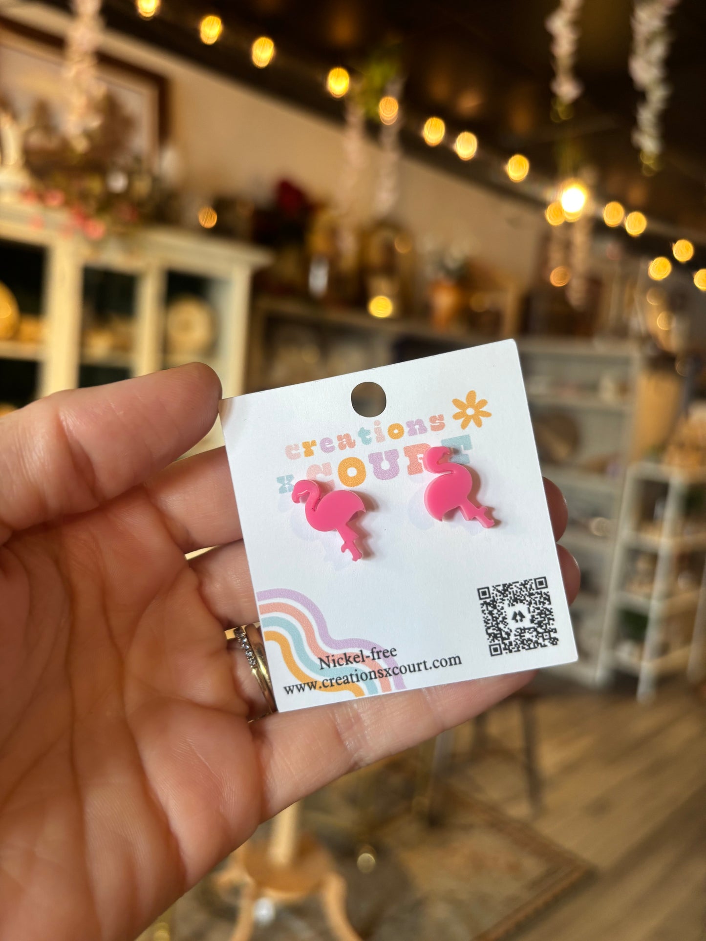 Flamingo Dangles and Studs