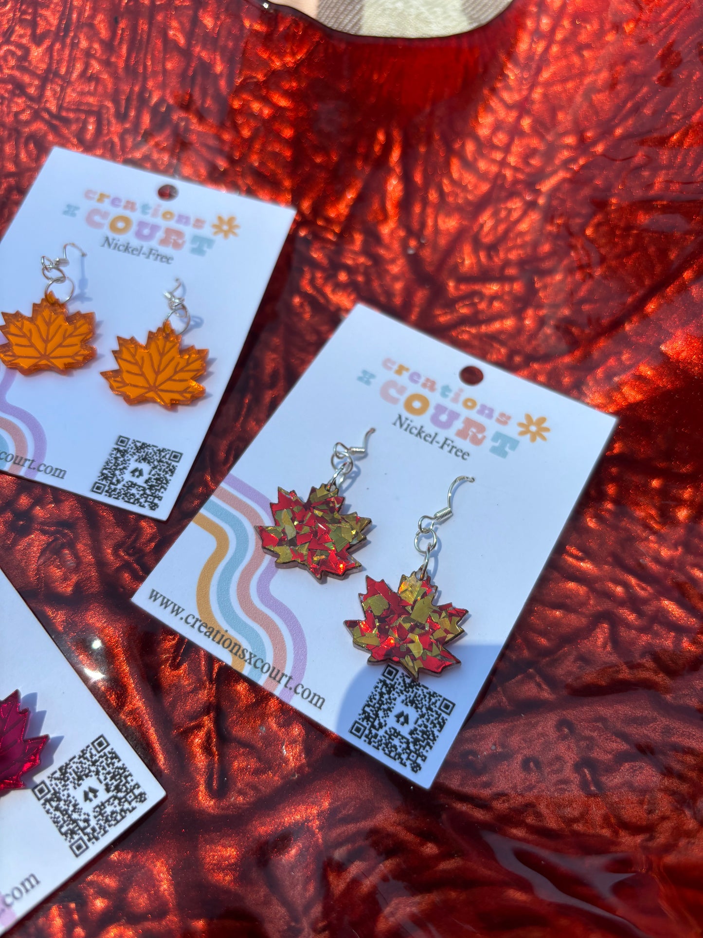 Maple Leaf Dangles and Studs