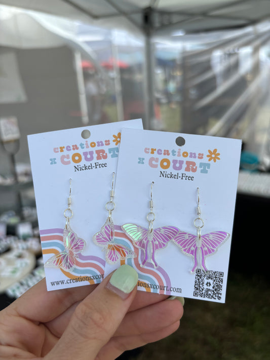 Iridescent Moth and Butterfly Dangles
