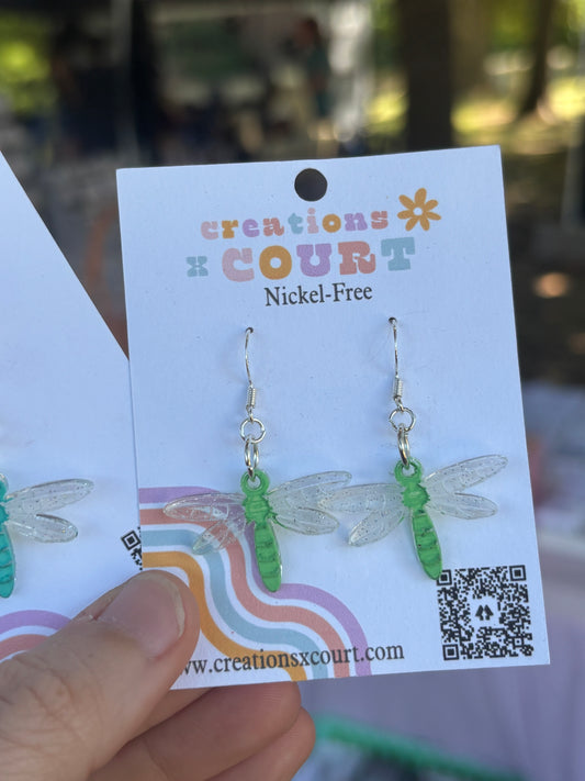 Iridescent Dragonfly Dangles