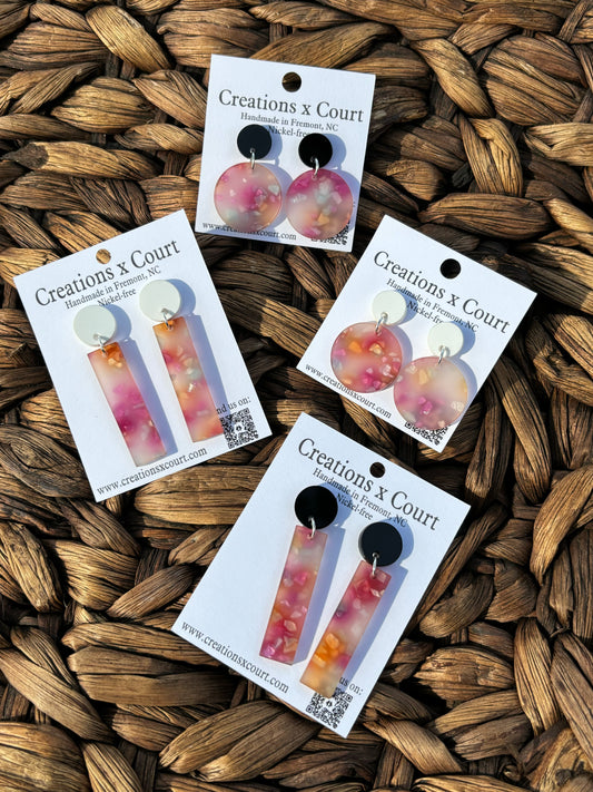 Pink Terrazzo Dangles
