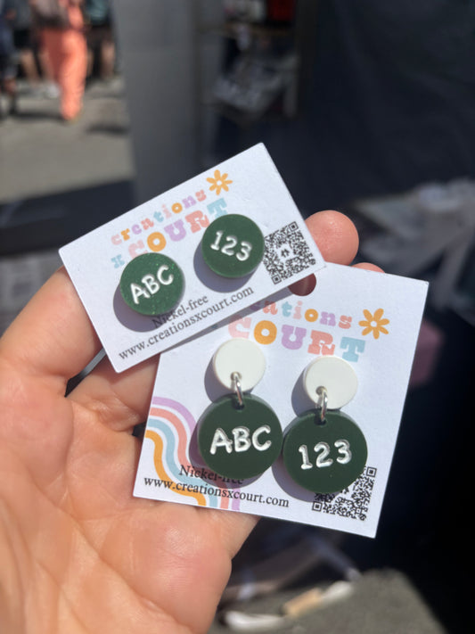 Chalkboard Dangles and Studs