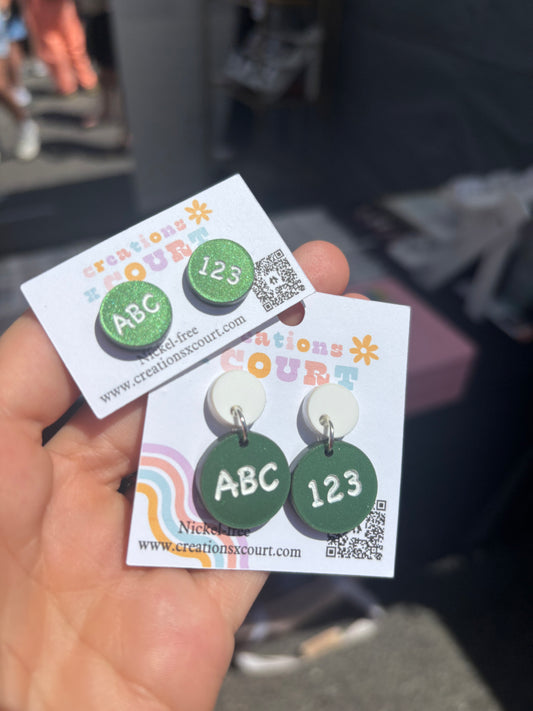 Chalkboard Dangles and Studs