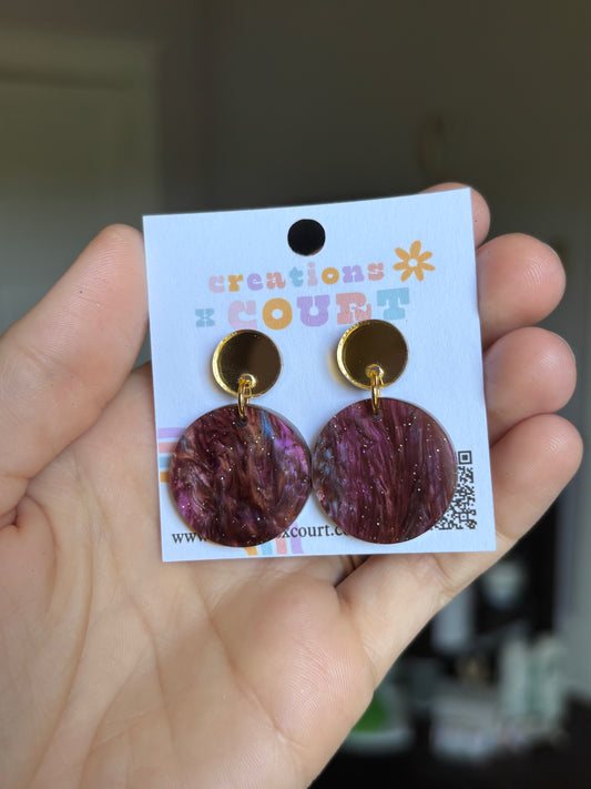 Copper Marble Glitter Dangles